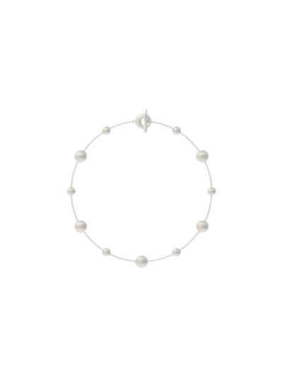 MUKTANK  SUN HUNTER Large Wire Drawn Ball and Gypsophila Paniculata Necklace (short length)