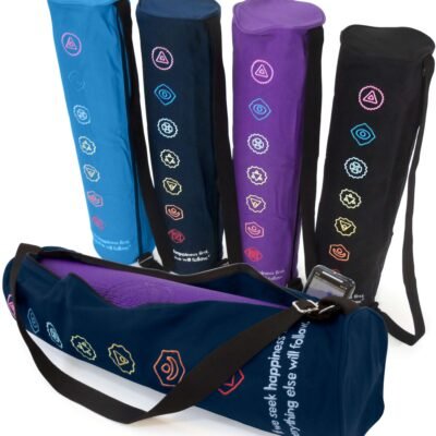 Yoga Mat Bag - 100% Organic Cotton - Chakra Embroidery Design