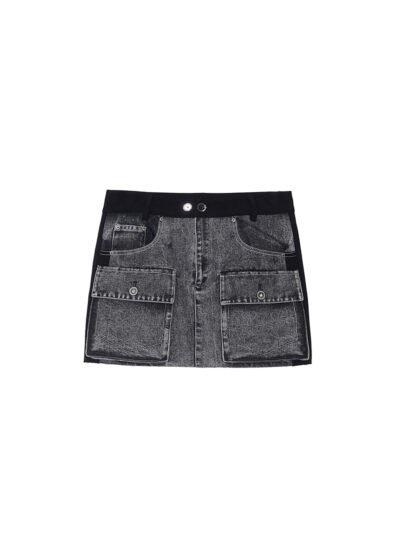MUKTANKMODULER Denim Patchwork Suit Skirt