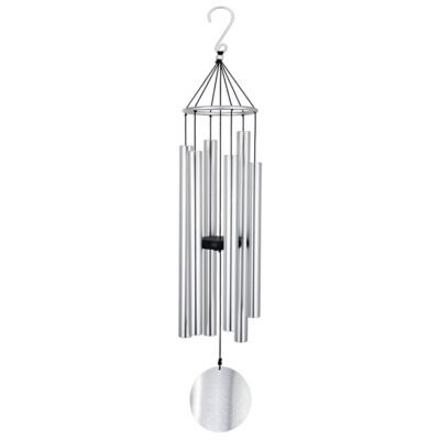 Metal Ring Series Wind Chimes-45 Inch Silver