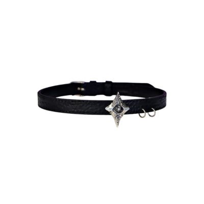 MUKTANK X QUANDO Dark Star's Eye Pure Silver Leather Necklace