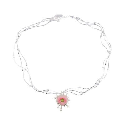 MUKTANK X QUANDO Pink Monster Sterling Silver Necklace