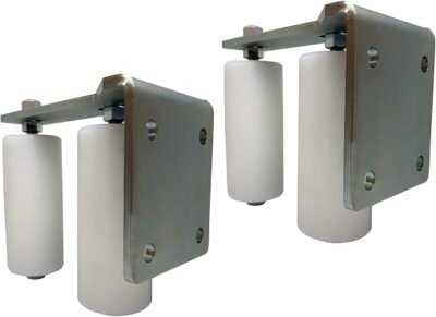 Slide Gate Guide Roller 6" L Rear Post Bracket White  2 Pack EG110