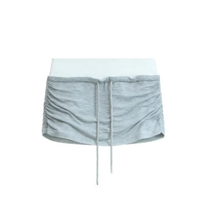 MUKTANKMODULER Mid-low Waisted Tencel Skirt-pants With a Stacked Feel (Anti-sheer Design)