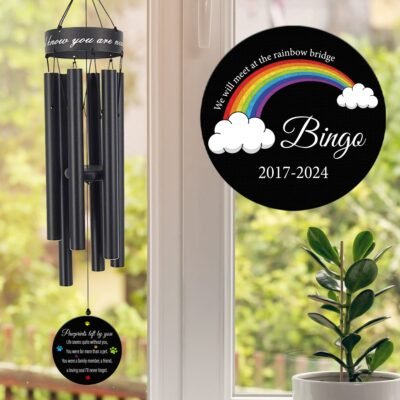 Astarin Personalized Pet Memorial and sympathy Wind Chimes,Pet Loss Gift-036