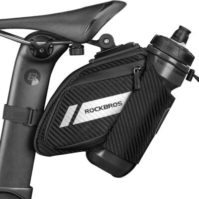 ROCKBROS Waterproof Bike Saddle Bag with Water Bottle Holder