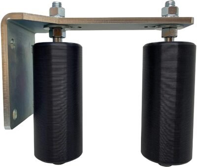 Eagle EG113 Slide Gate Guide Rollers 6" Black L Rear Post Bracket