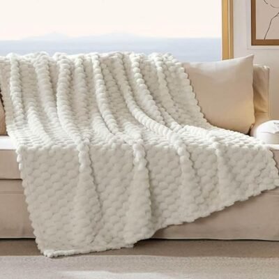 GentleSoft Textured Bubble Flannel Fleece Blanket