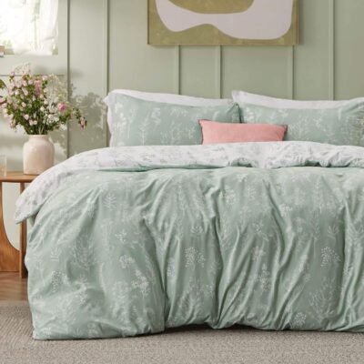 GentleSoft Reversible Floral Print Duvet Cover Set