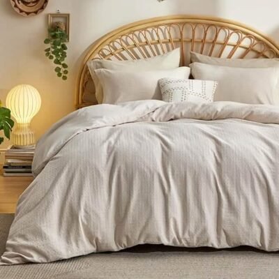 GentleSoft 100% Cotton Diamond Jacquard Duvet Cover Set