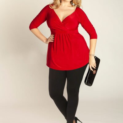 Arabelle Plus Size Tunic in Scarlet (Made To Order)