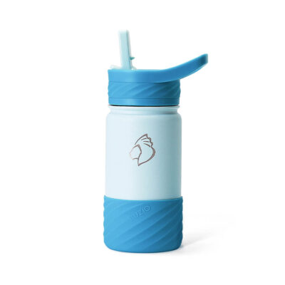 Straw Water Bottles with Boot and Stickers For Kids | Cerulean | 14oz