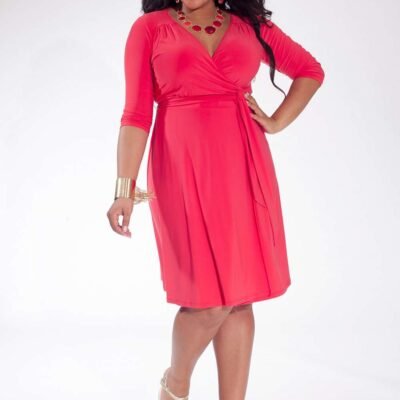 Dominique Dress in Coral (Made To Order)