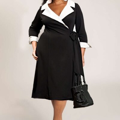 Jackie Wrap Dress In Black (Made To Order)