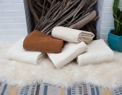 Organic Cotton Throw Blanket  Organic Textiles  Woven Throw Blanket  Earth-Friendly Blanket  Cotton Blanket  Choice of Color