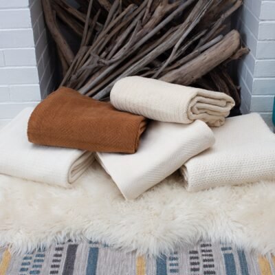 Organic Cotton Throw Blanket  Organic Textiles  Woven Throw Blanket  Earth-Friendly Blanket  Cotton Blanket  Choice of Color