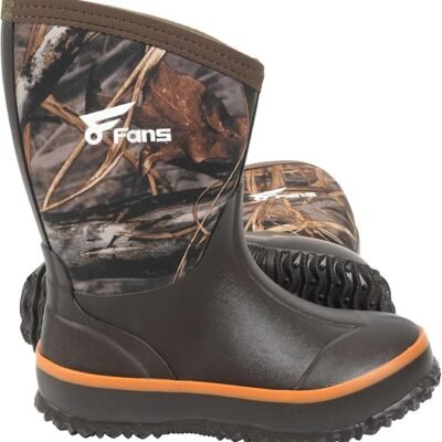 Waterproof Neoprene Hunting & Fishing Camo Boots for Kids