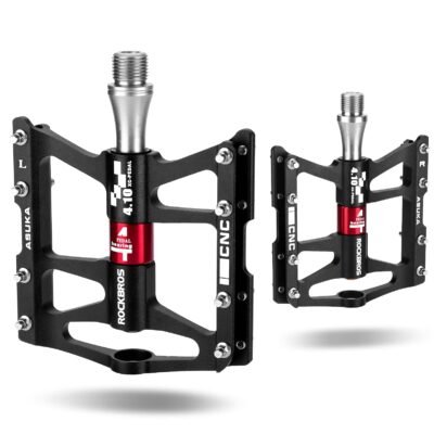 ROCKBROS 4 Bearings Mountain MTB Bike Pedals Platform Flat Aluminum Alloy 9/16
