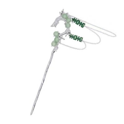 MUKTANK Chinese Style Green Fringed Hairpin