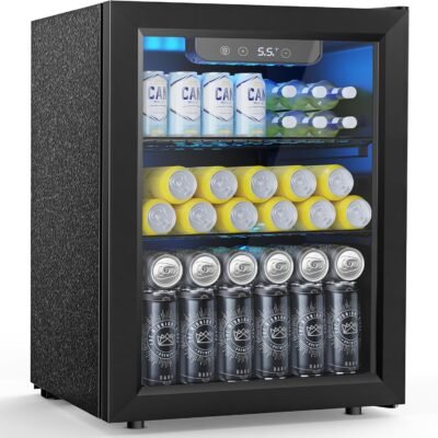 Beverage Refrigerator Cooler 4.4 Cu.Ft,145 Can Mini Fridge with Glass Door W58128SSH
