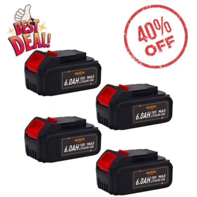 For Dewalt 20V DCB200 Battery 6.0Ah Replacement  DCB205 Batteries 4 Pack