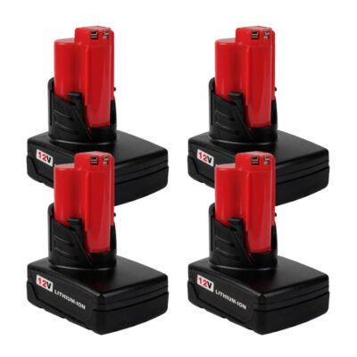 For Milwaukee 12V Battery Replacement 4Ah  M12 Battery 4 Pack