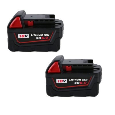 For Milwaukee 18V 6.0Ah Battery Replacement  M18 Li-ion Battery 2 Pack