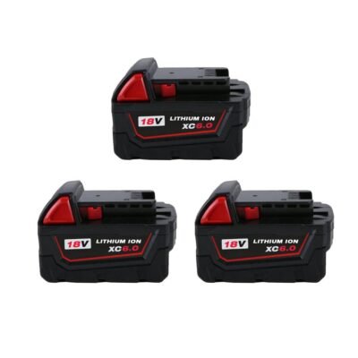 For Milwaukee 18V 6.0Ah Battery Replacement  M18 Li-ion Battery 3 Pack