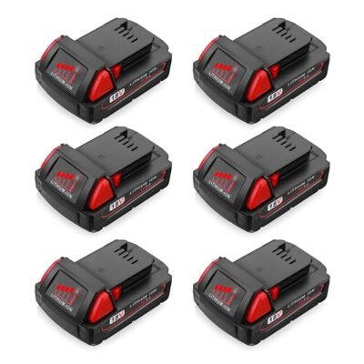 For Milwaukee 18V Battery 3Ah Replacement  M18 Batteries 6 Pack