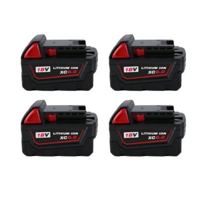 For Milwaukee 18V Battery 6.0Ah Replacement  M18 Battery 4 Pack