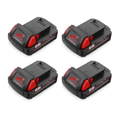 For Milwaukee 18V M18 3.0Ah Battery Replacement  Li-Ion Battery 4 Pack
