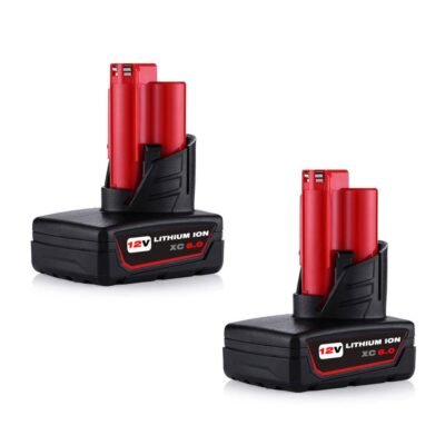 For Milwaukee M12 Battery Replacement 6Ah  For Milwaukee 12V Battery 2 Pack