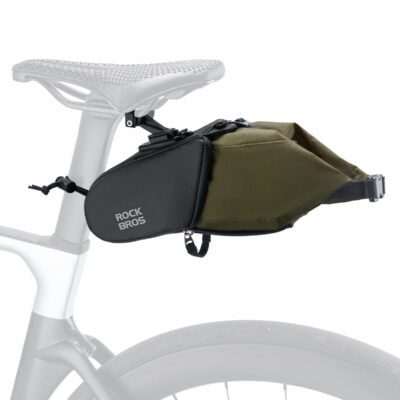 ROCKBROS Bike Saddle Bag, Bike Seat Bag With Bucket Quick Release 0.8-1.3L