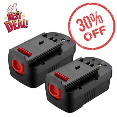 Pre-Promo  For Black and Decker 18V Battery Replacement  Hpb18 Batteries 4000mAh (2 Pack)