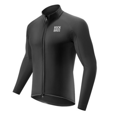 ROCKBROS Cycling Jersey Men Long Sleeve Bike Shirt with Full Zipper Rear Pocket