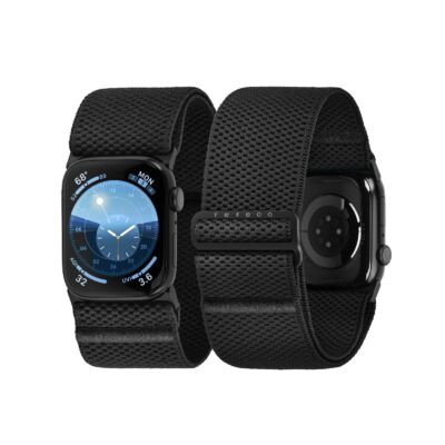 Tefeca Edge Series Stretchy Band Compatible with Apple Watch Ultra/Ultra2 / Hyper Black  Ultra Wide for 44/45/46/49mm
