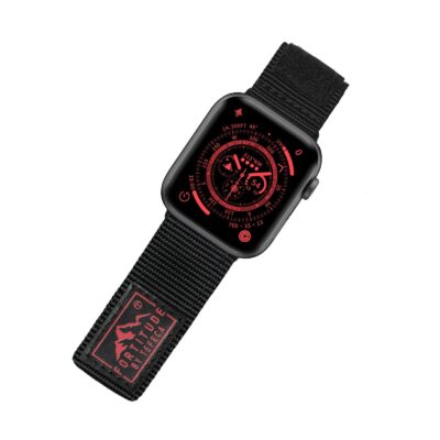 Tefeca Fortitude Series Standard Wide Hook and Loop Band for Apple Watch /Apple Watch Ultra  Nylon Black