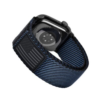 Tefeca Fortitude Series Standard Wide Hook and Loop Band for Apple Watch /Apple Watch Ultra  Onyx Patriot  44/45/46/49mm