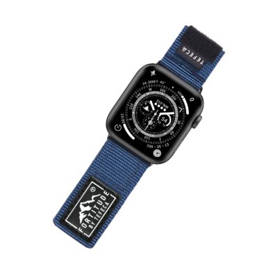 Tefeca Fortitude Series Standard Wide Hook and Loop Band for Apple Watch/Apple Watch Ultra  Nylon Blue
