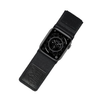 Tefeca Fortitude Series Ultra Wide Hook and Loop Band for Apple Watch /Apple Watch Ultra| Canvas Black Label | 44/45/46/49mm
