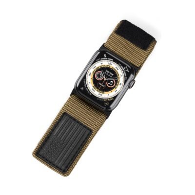 Tefeca Fortitude Series Ultra Wide Hook and Loop Band for Apple Watch /Apple Watch Ultra Nylon Army Green USA Flag  44/45/46/49mm