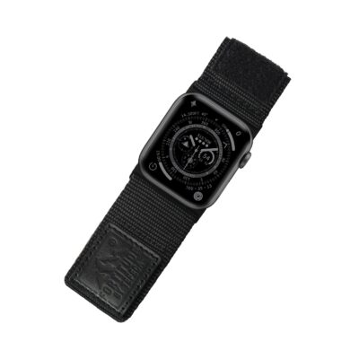 Tefeca Fortitude Series Ultra Wide Hook and Loop Band for Apple Watch /Apple Watch Ultra Nylon Black Label