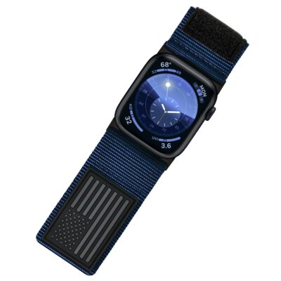 Tefeca Fortitude Series Ultra Wide Hook and Loop Band for Apple Watch /Apple Watch Ultra| Nylon Blue USA Flag
