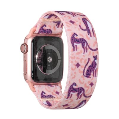 Tefeca Unity Series Elastic Compatible/Replacement Band for Apple Watch/Apple Watch Ultra  Leopard  38/40/41mm 42/44/45/49mm