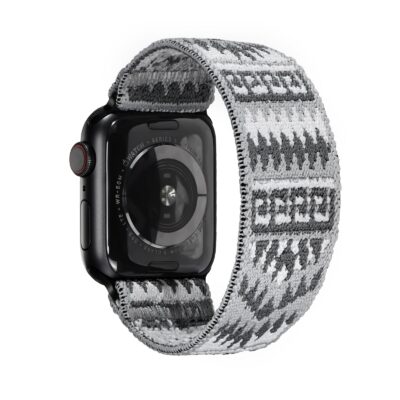 Tefeca Unity Series Elastic Compatible/Replacement Band for Apple Watch/Apple Watch Ultra  Silver Aztec  38/40/41mm 42/44/45/49mm