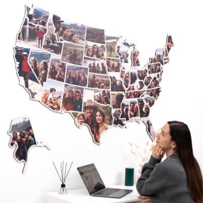 USA Photo Map Midnight