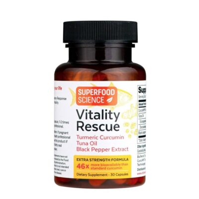Vitality Rescue Extra Strength Turmeric Curcumin and Omega 3 Fish Oil Supplement