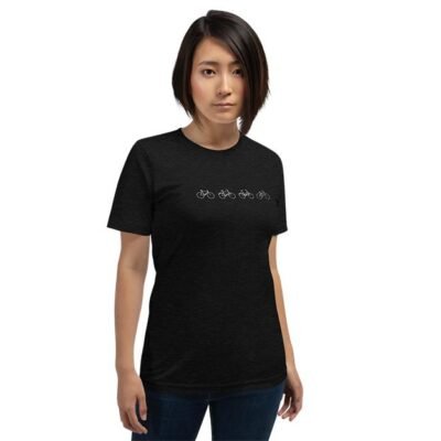 Lined Up - Womens Heather Black T-Shirt