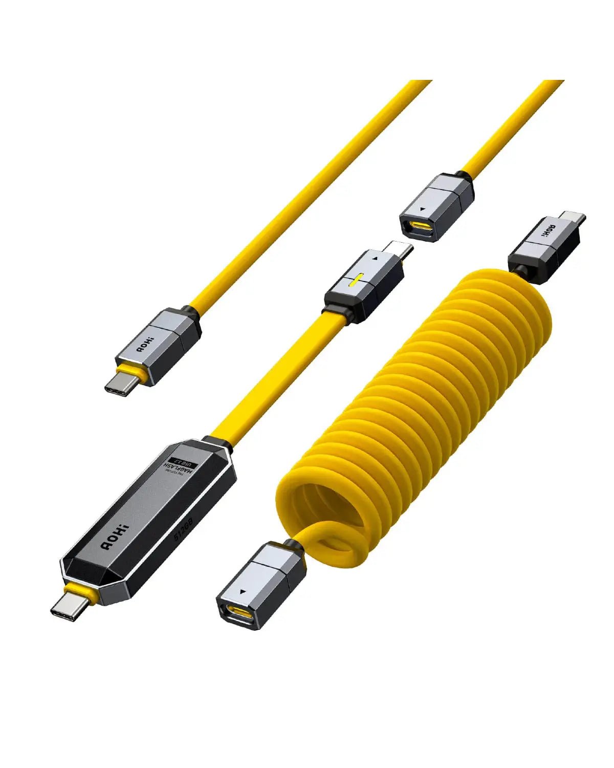 [NEW] AOHI The Future Magflash 2-in-1 Charging & Data Storage Cable Set (512GB/ 240W/ 1000MB/s)