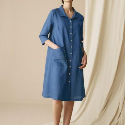 100% Linen Shirt Dress MADISON